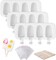 3-Set Silicone Popsicle & Cake Pop Molds – 12-Cavity Ice Pop & Cakesicle Maker with 50 Wooden Sticks & 50 Self-Adhesive Bags for DIY Ice Cream, Yogurt & Fruit Treats (White)